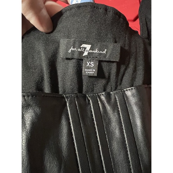 7 For All Mankind Womens Faux Leather Corset Top XS Black Coquette Grunge - Picture 7 of 7